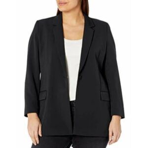 The Drop Size XXL Black Blake Notched Collar Flap Pockets Long Silhouette Blazer